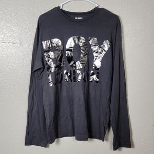 The Original Boy London Long Sleeve Graphic Tee T-Shirt S Dark Gray